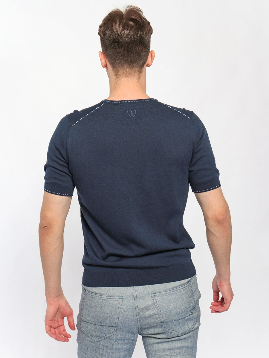 Темно-синий джемпер с короткими рукавами